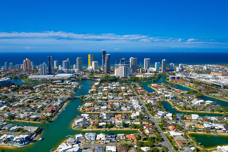 aerial view of Sunshine Coast